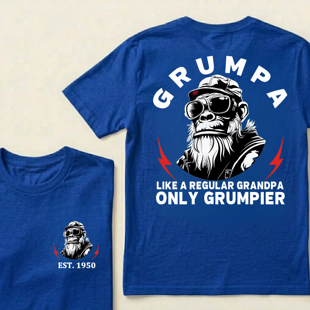 Grumpa Like A Regular Grandpa Only Grumpier Custom Est.Year T-Shirt