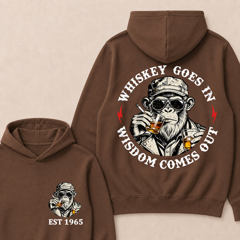 Whiskey Goes In Wisdom Comes Out Custom Est.Year Hoodie