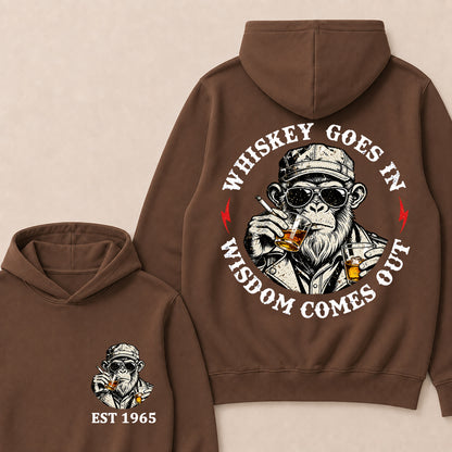 Whiskey Goes In Wisdom Comes Out Custom Est.Year Hoodie