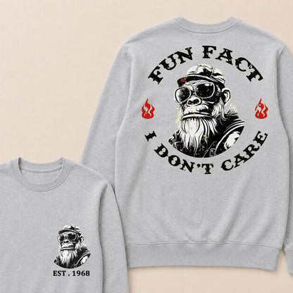 Fun Fact I Don't Care Custom Est.Year Crewneck