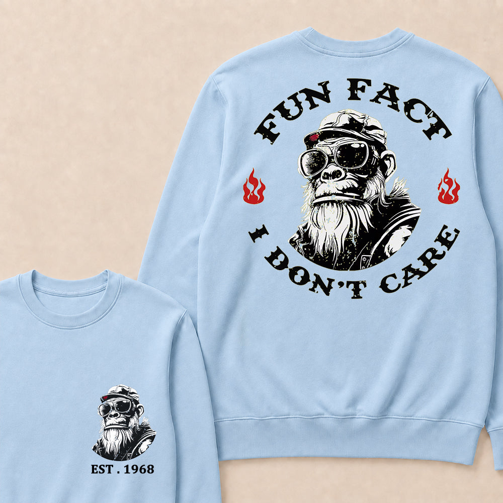 Fun Fact I Don't Care Custom Est.Year Crewneck