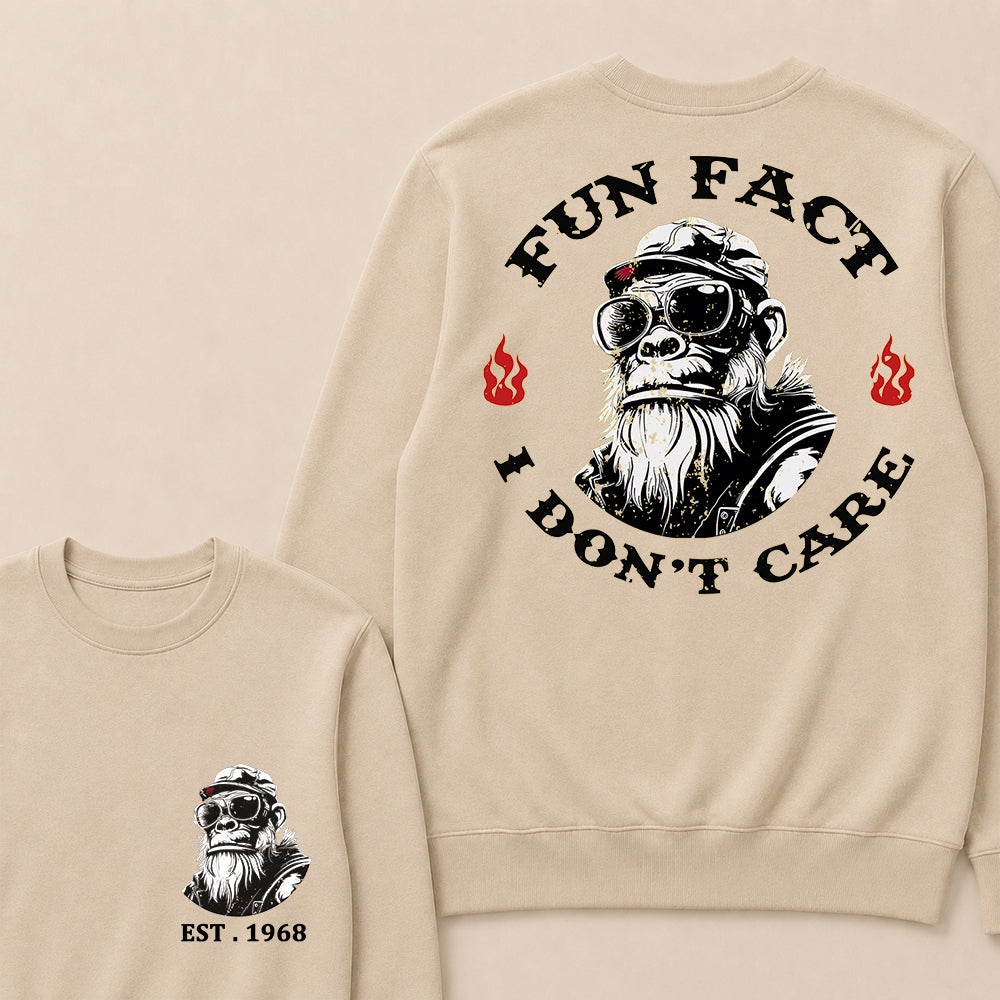 Fun Fact I Don't Care Custom Est.Year Crewneck