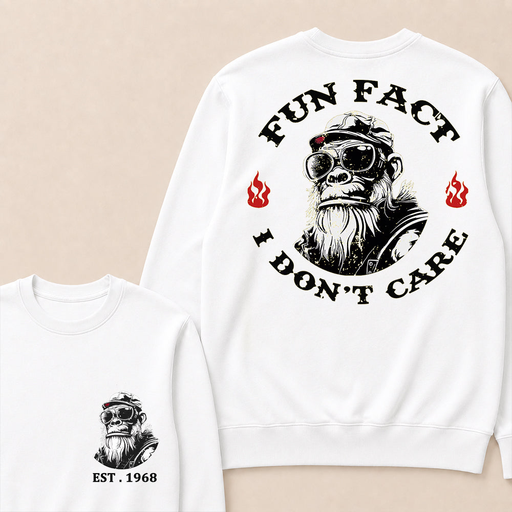 Fun Fact I Don't Care Custom Est.Year Crewneck