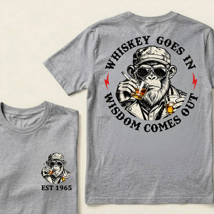 Whiskey Goes In Wisdom Comes Out Custom Est.Year T-Shirt