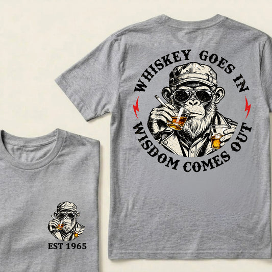 Whiskey Goes In Wisdom Comes Out Custom Est.Year T-Shirt
