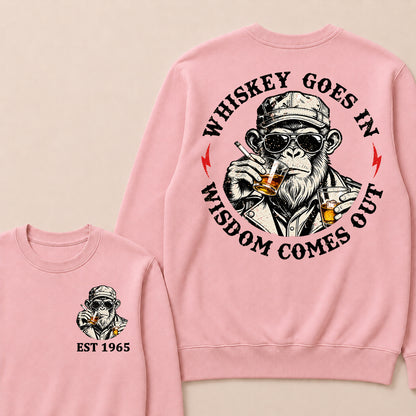 Whiskey Goes In Wisdom Comes Out Custom Est.Year Crewneck