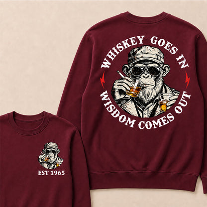 Whiskey Goes In Wisdom Comes Out Custom Est.Year Crewneck