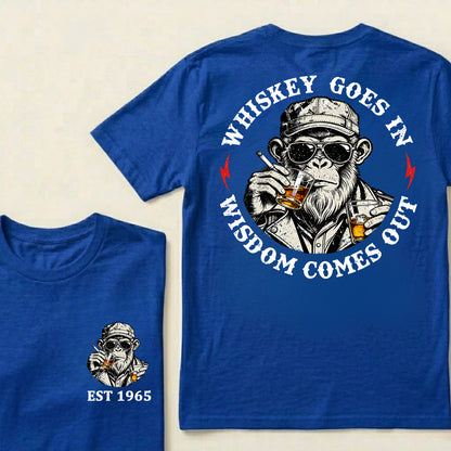 Whiskey Goes In Wisdom Comes Out Custom Est.Year T-Shirt