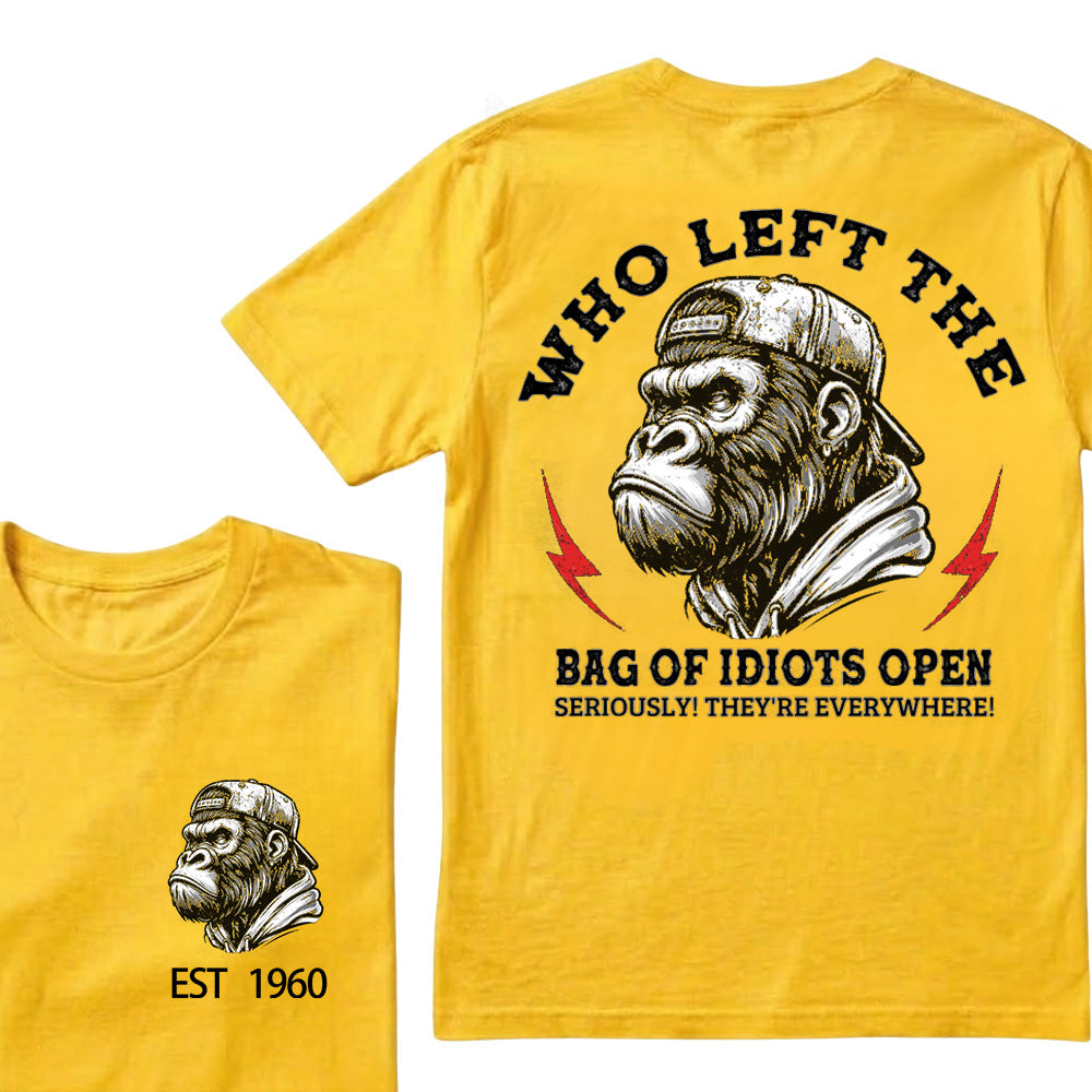 Who Left The Bag Of Idiots Open Custom Est.Year T-Shirt