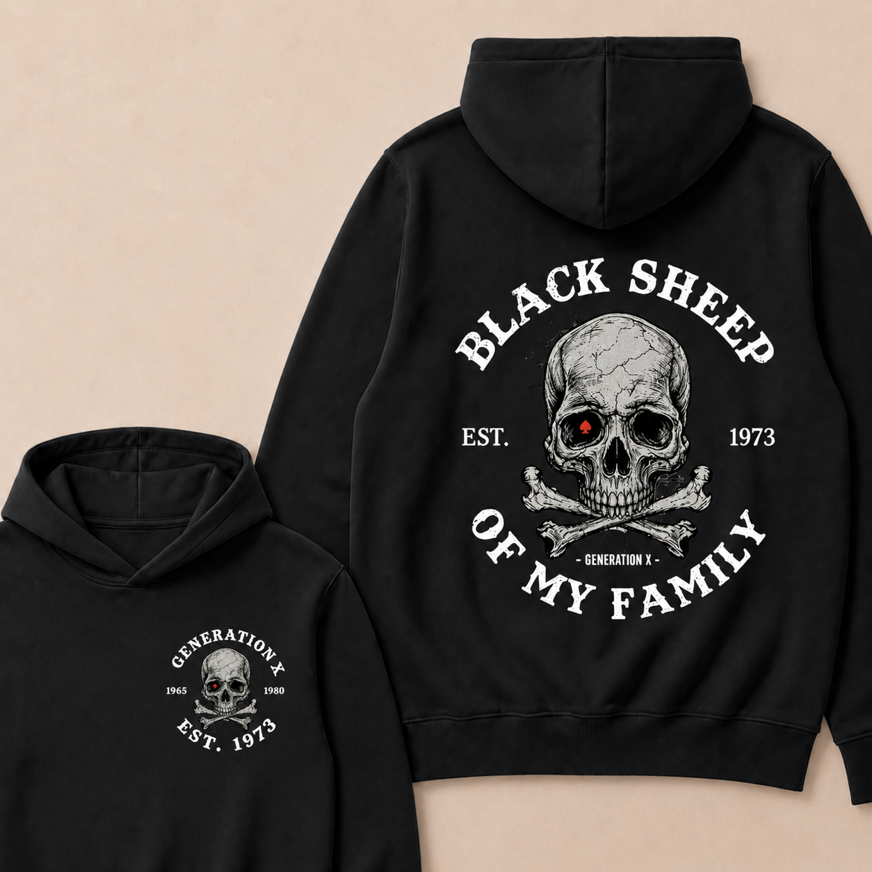 Custom Your Year Black Sheep Of My Family Generation X EST.Year Hoodie