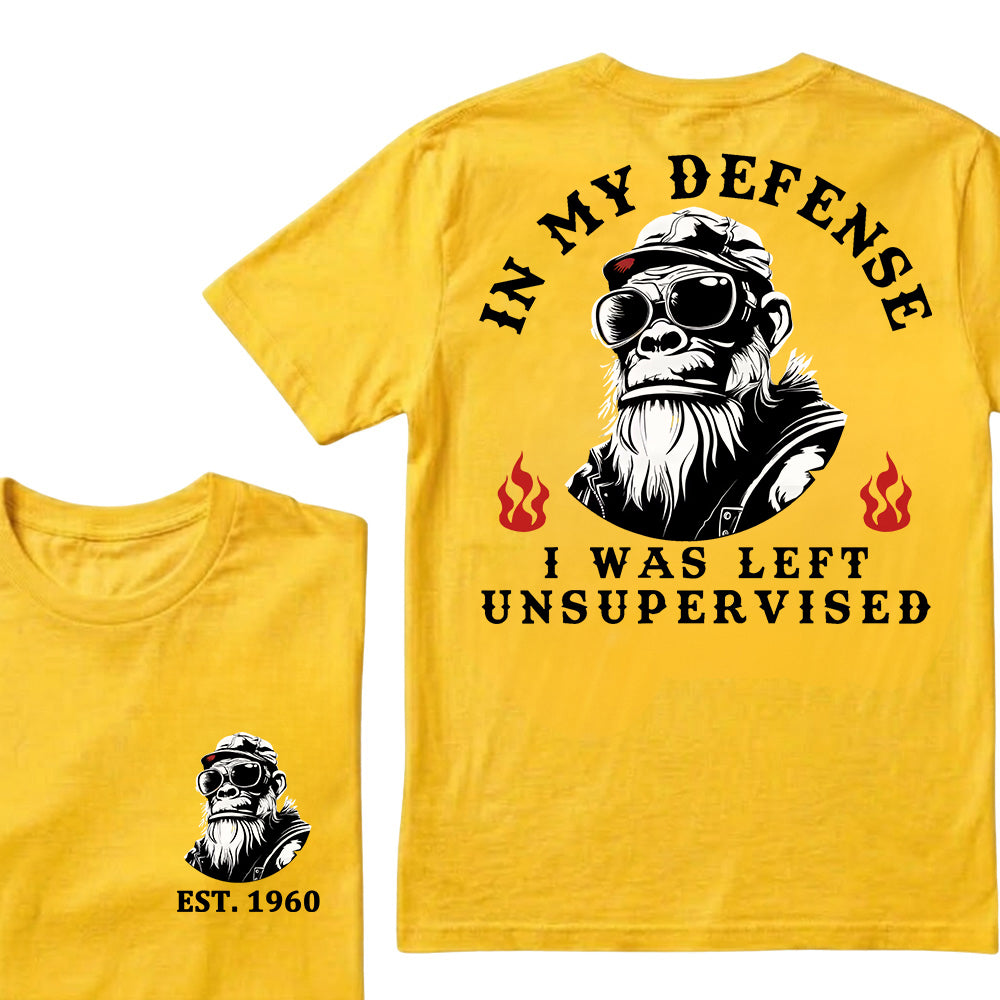 In My Defense I Was Left Unsupervised Custom Est.Year T-Shirt