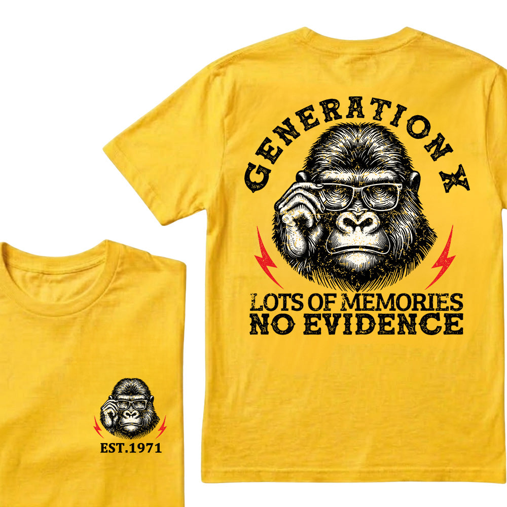 Generation X Lots Of Memories No Evidence Custom Est.Year T-Shirt