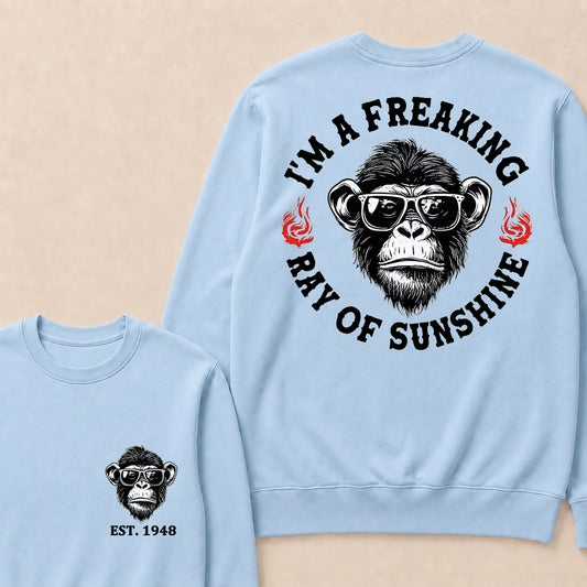 I'm A Freaking Ray Of Sunshine Custom Est.Year Crewneck