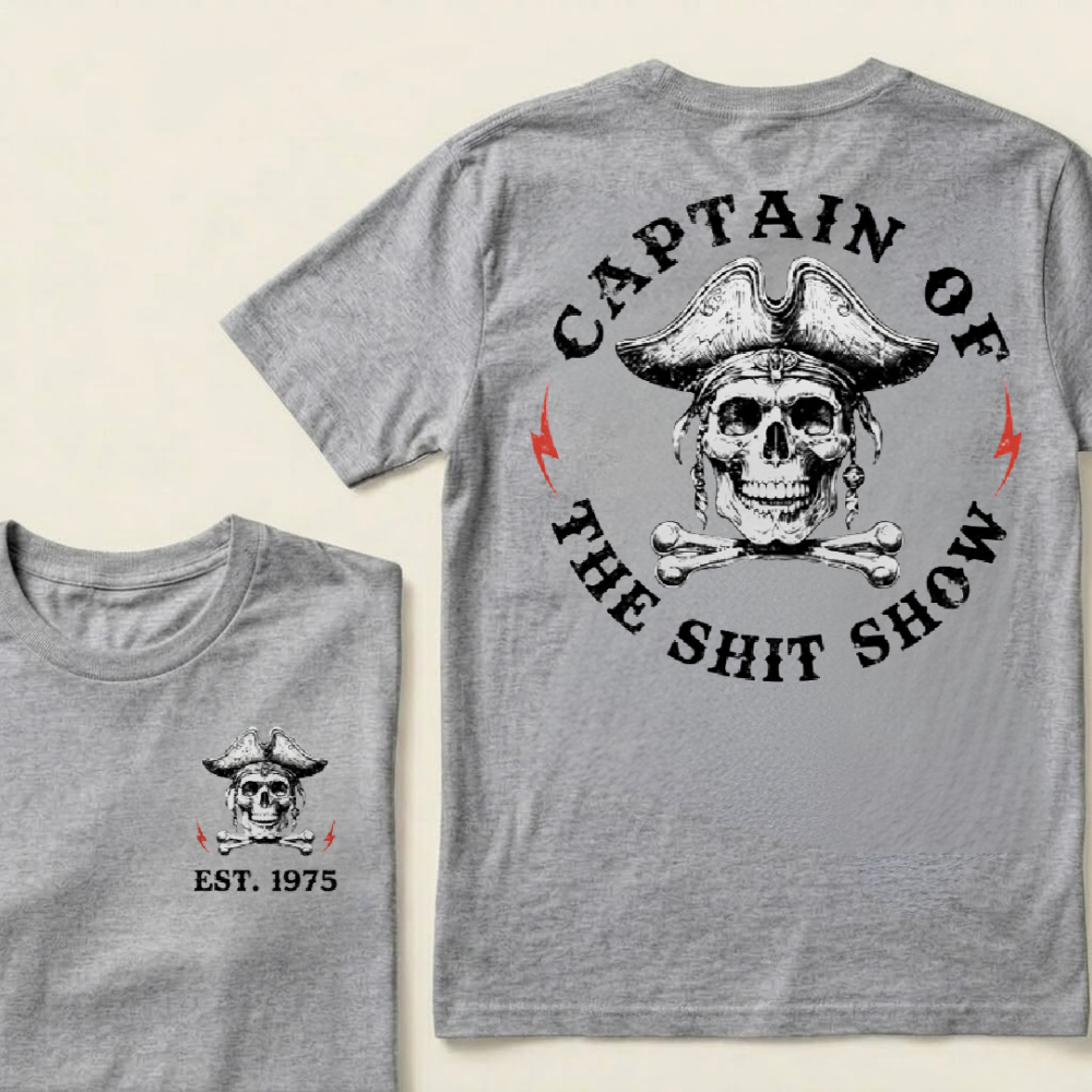 Custom Year Captain of the Shit Show Print T-Shirt