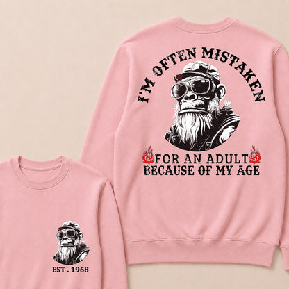 I'm Often Mistaken For An Adult Because Of My Age Custom Est.Year Crewneck