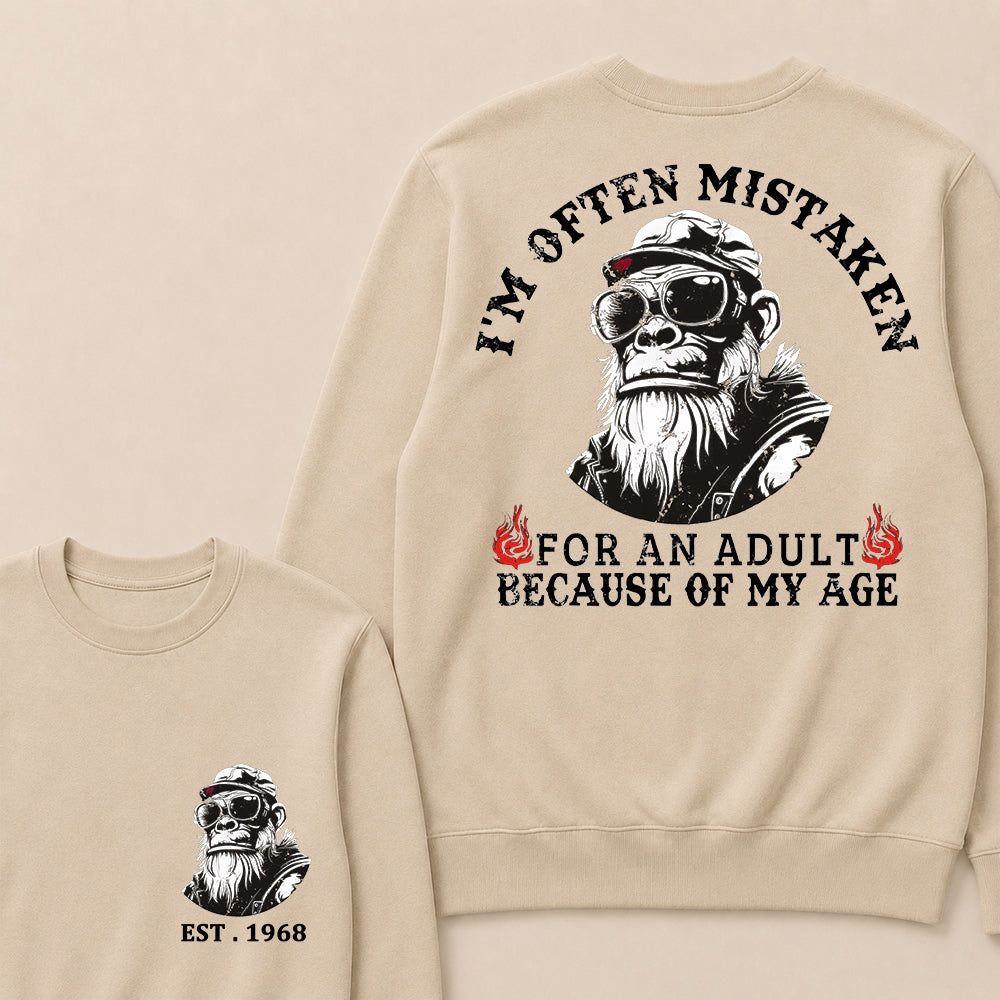 I'm Often Mistaken For An Adult Because Of My Age Custom Est.Year Crewneck