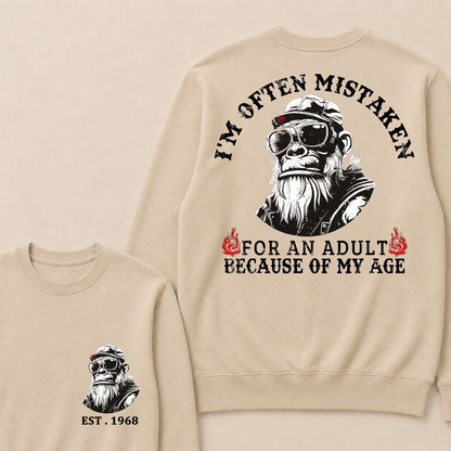 I'm Often Mistaken For An Adult Because Of My Age Custom Est.Year Crewneck