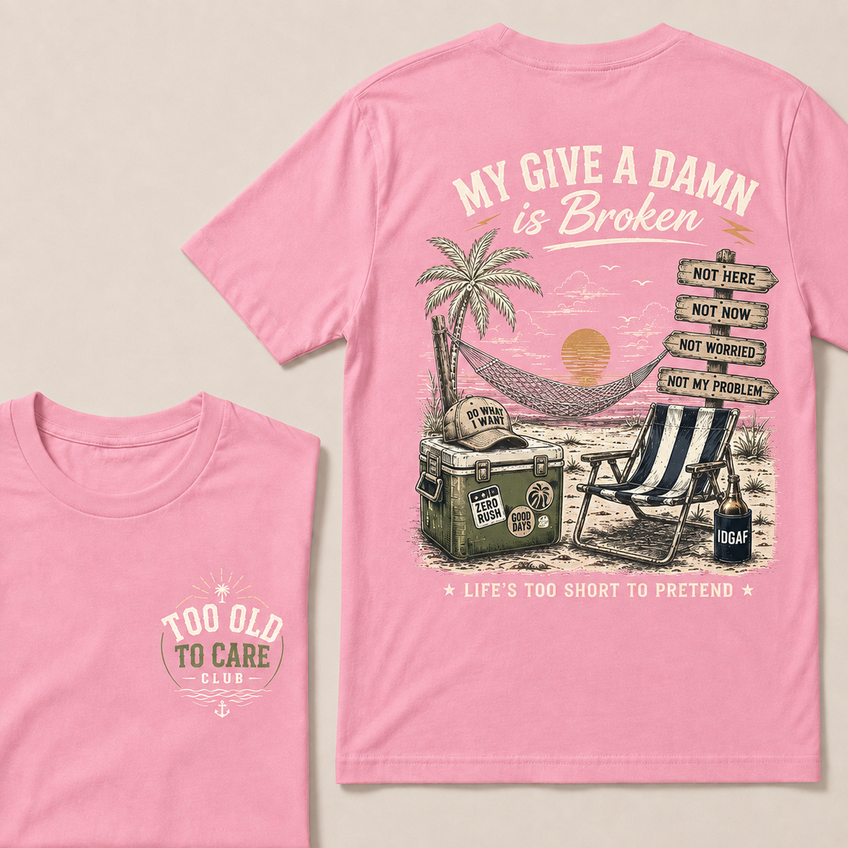 My Give A Damn Is Broken™ — The Original Beach Retro T-Shirt