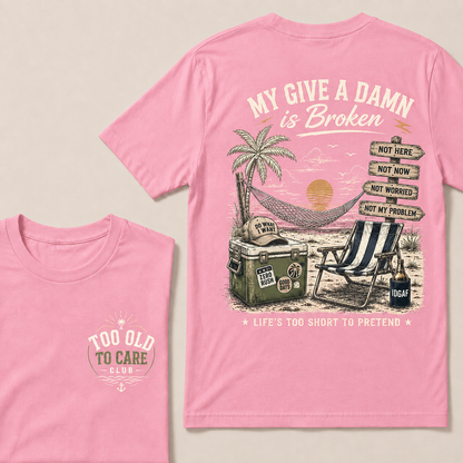 My Give A Damn Is Broken™ — The Original Beach Retro T-Shirt