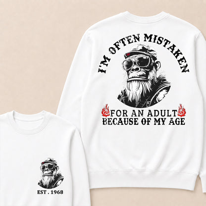 I'm Often Mistaken For An Adult Because Of My Age Custom Est.Year Crewneck