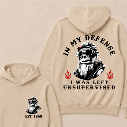 In My Defense I Was Left Unsupervised Custom Est.Year Hoodie