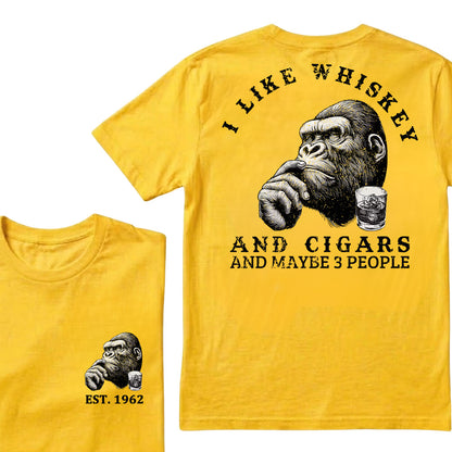 I Like Whiskey and Cigars and Maybe 3 People Custom Est.Year T-Shirt