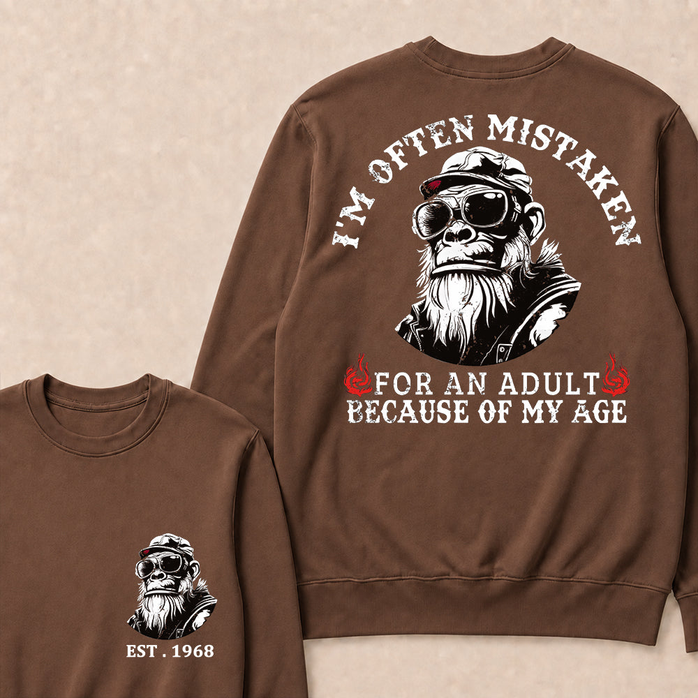 I'm Often Mistaken For An Adult Because Of My Age Custom Est.Year Crewneck