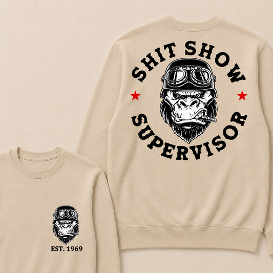 Shit Show Supervisor Custom Est.Year Crewneck