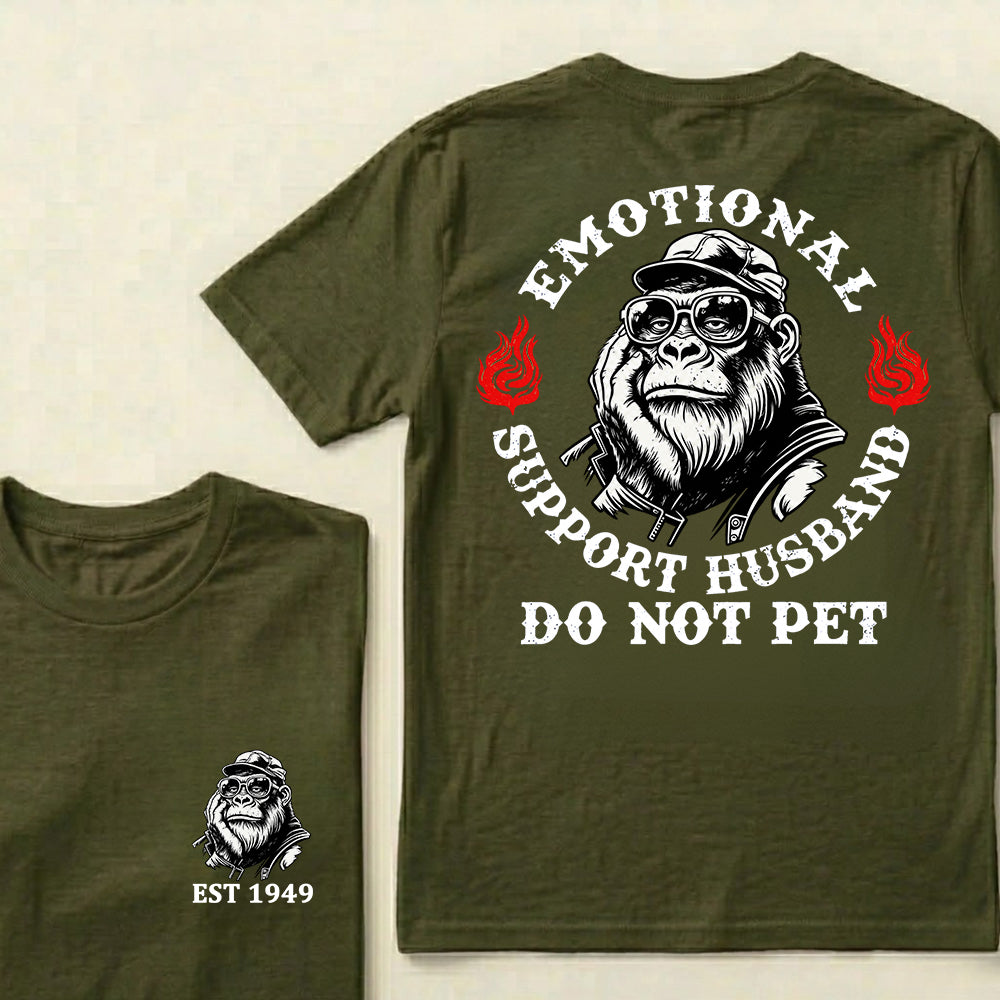 Emotional Support Husband Do Not Pet Custom Est.Year T-Shirt