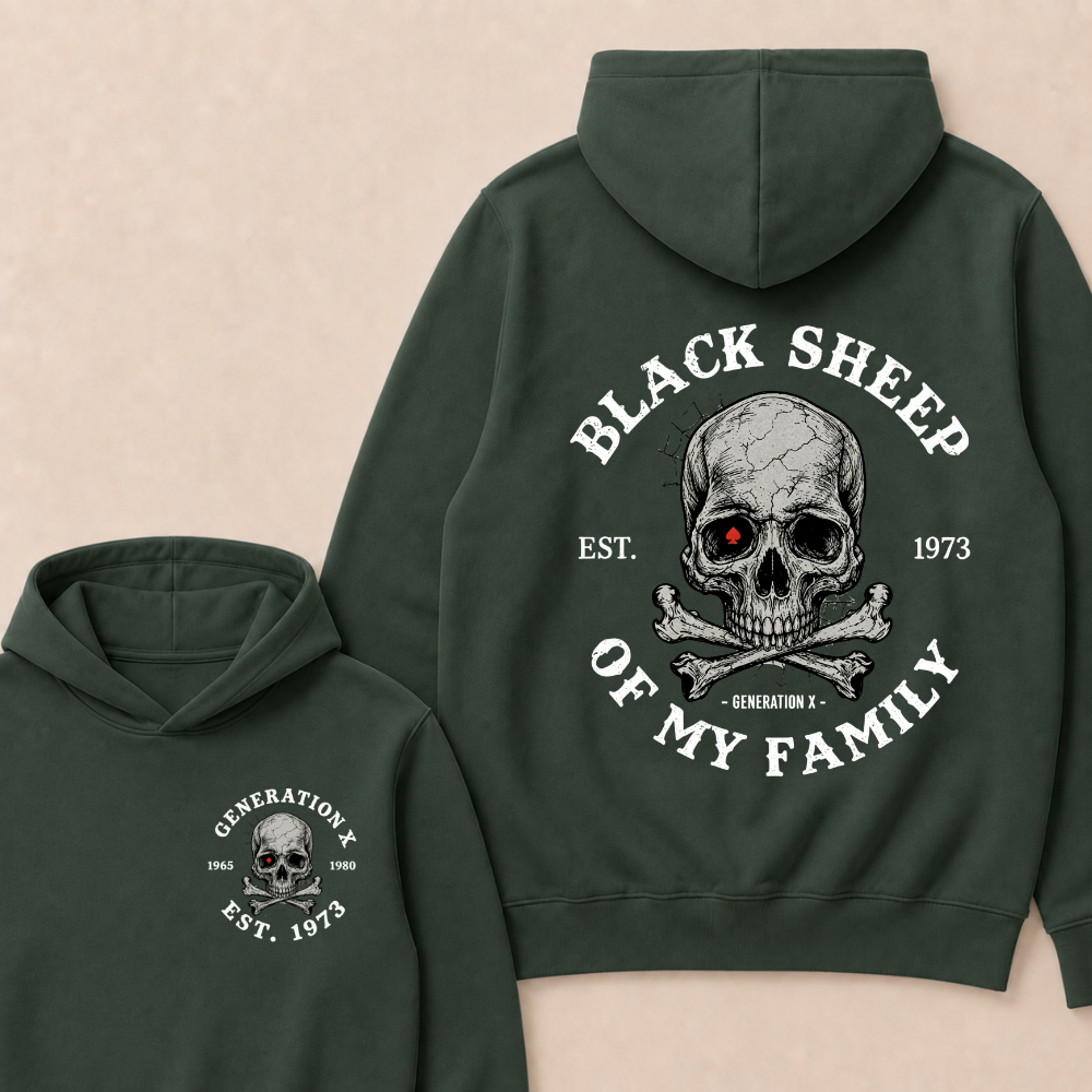 Custom Your Year Black Sheep Of My Family Generation X EST.Year Hoodie
