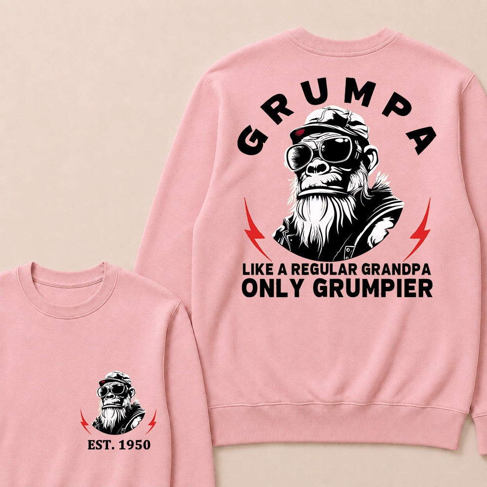 Grumpa Like A Regular Grandpa Only Grumpier Custom Est.Year Crewneck
