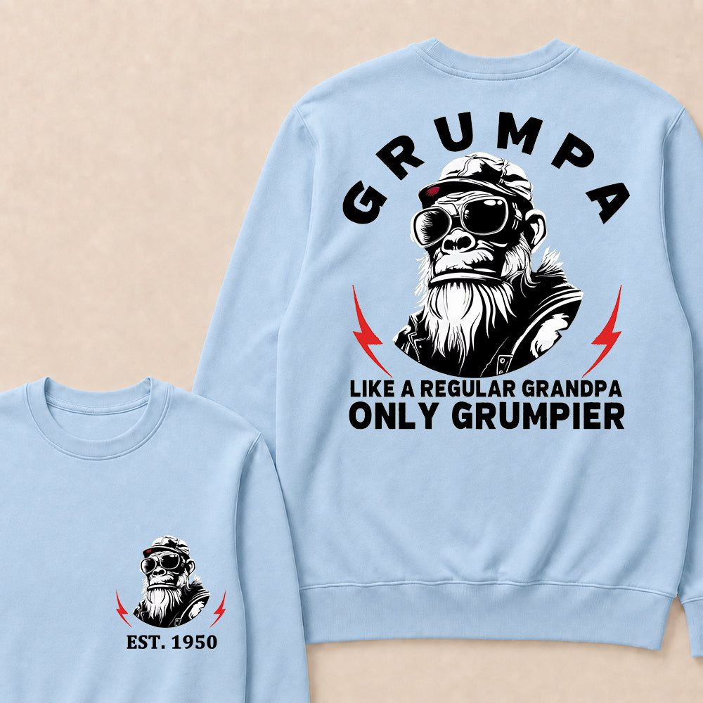 Grumpa Like A Regular Grandpa Only Grumpier Custom Est.Year Crewneck
