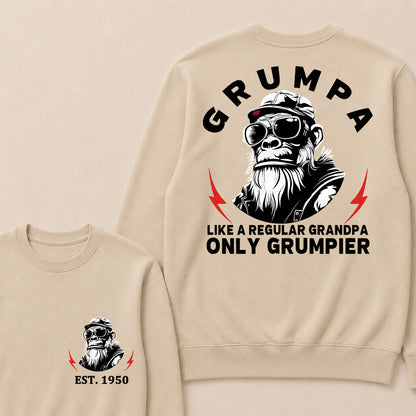 Grumpa Like A Regular Grandpa Only Grumpier Custom Est.Year Crewneck
