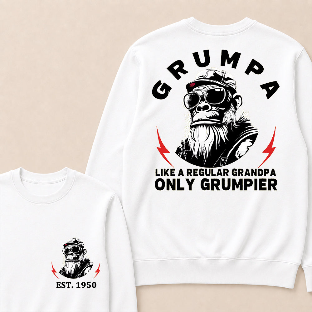 Grumpa Like A Regular Grandpa Only Grumpier Custom Est.Year Crewneck