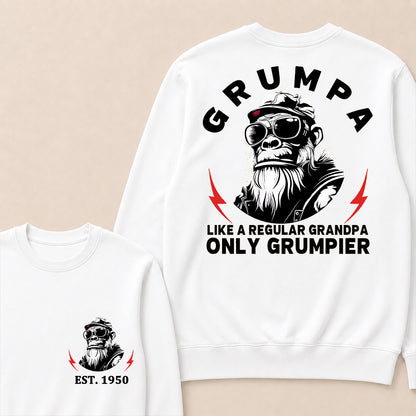 Grumpa Like A Regular Grandpa Only Grumpier Custom Est.Year Crewneck