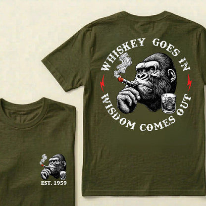 Whiskey Goes In Wisdom Comes Out Custom Est.Year T-Shirt