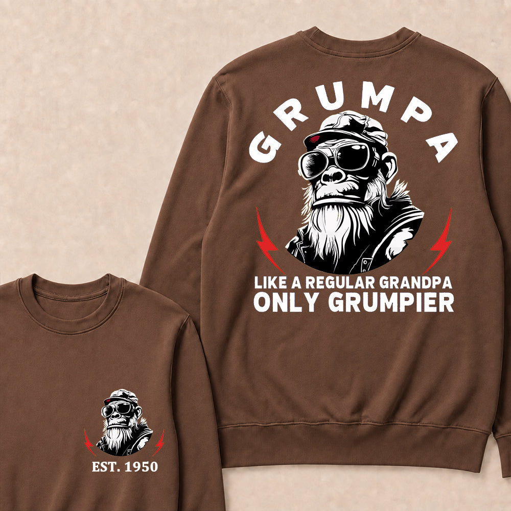 Grumpa Like A Regular Grandpa Only Grumpier Custom Est.Year Crewneck