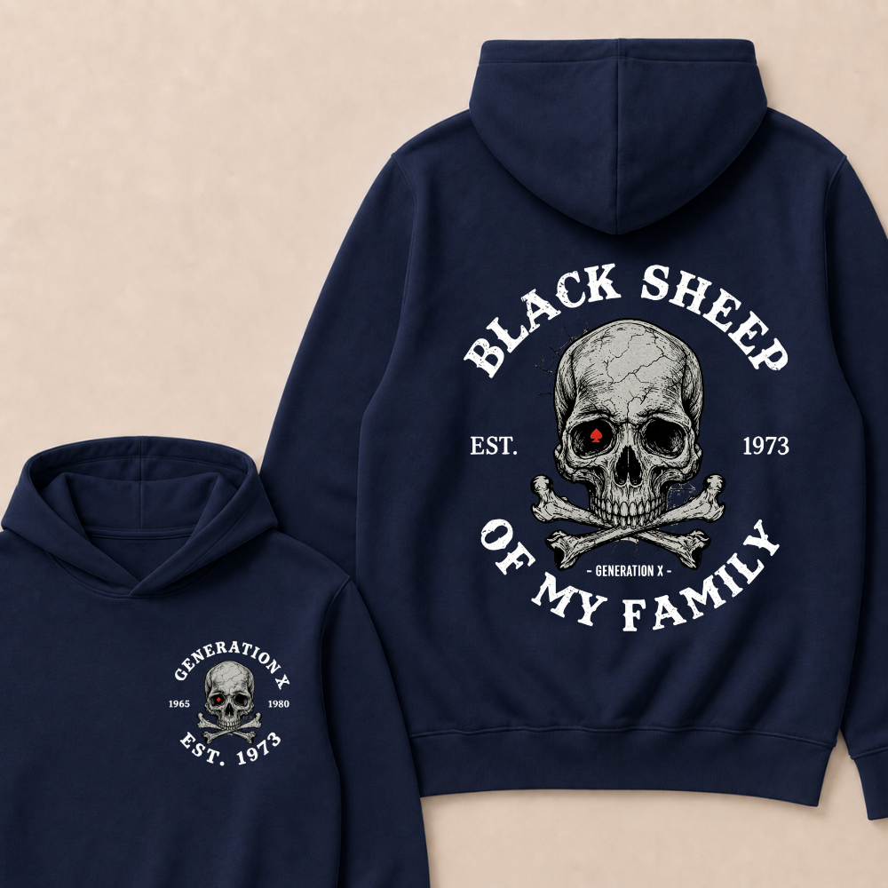 Custom Your Year Black Sheep Of My Family Generation X EST.Year Hoodie