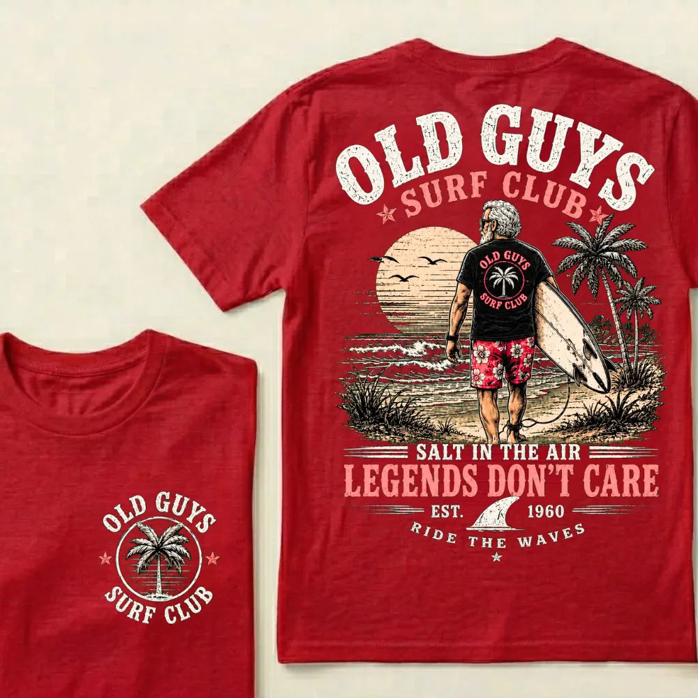 Custom EST.Year Vintage Beach "Old Guys Surf Club" Casual Graphic T-Shirt