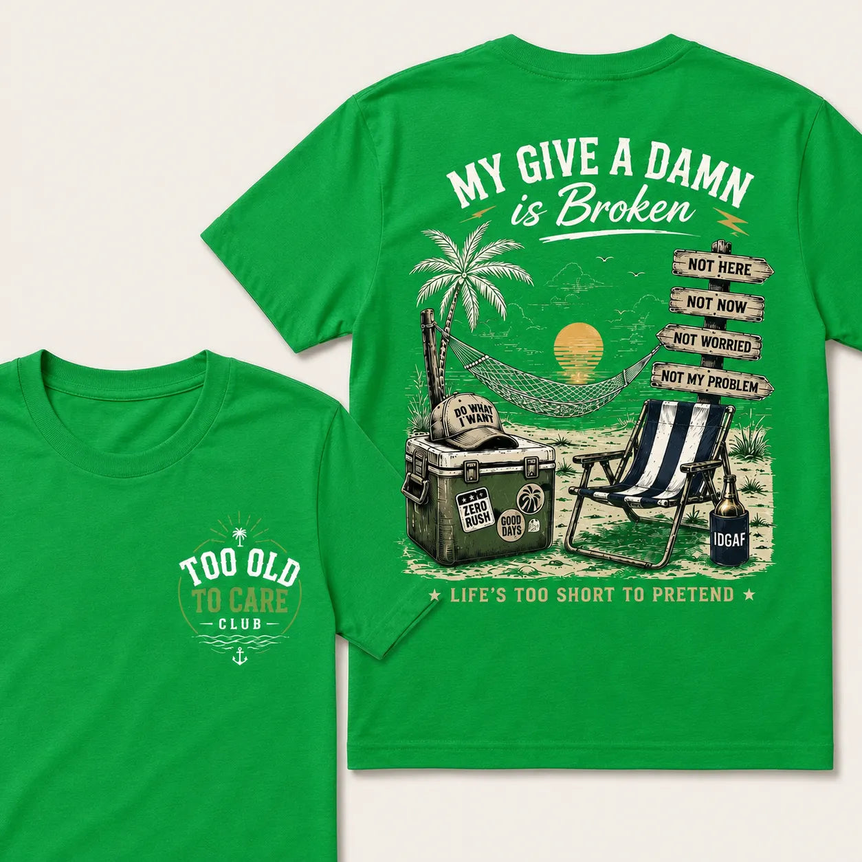 My Give A Damn Is Broken™ — The Original Beach Retro T-Shirt