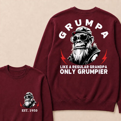 Grumpa Like A Regular Grandpa Only Grumpier Custom Est.Year Crewneck