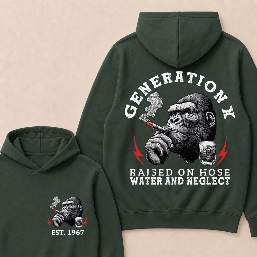 Generation X Raised On Hose Water And Neglect Custom Est.Year Hoodie