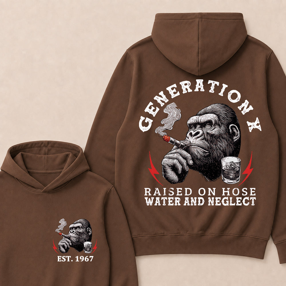 Generation X Raised On Hose Water And Neglect Custom Est.Year Hoodie