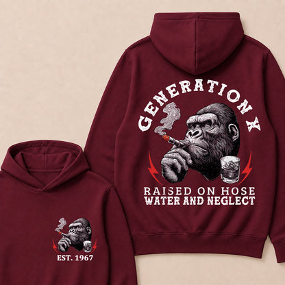 Generation X Raised On Hose Water And Neglect Custom Est.Year Hoodie