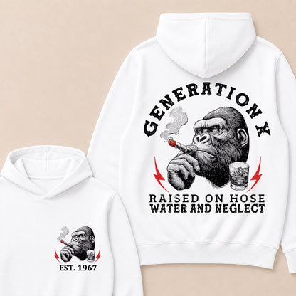 Generation X Raised On Hose Water And Neglect Custom Est.Year Hoodie