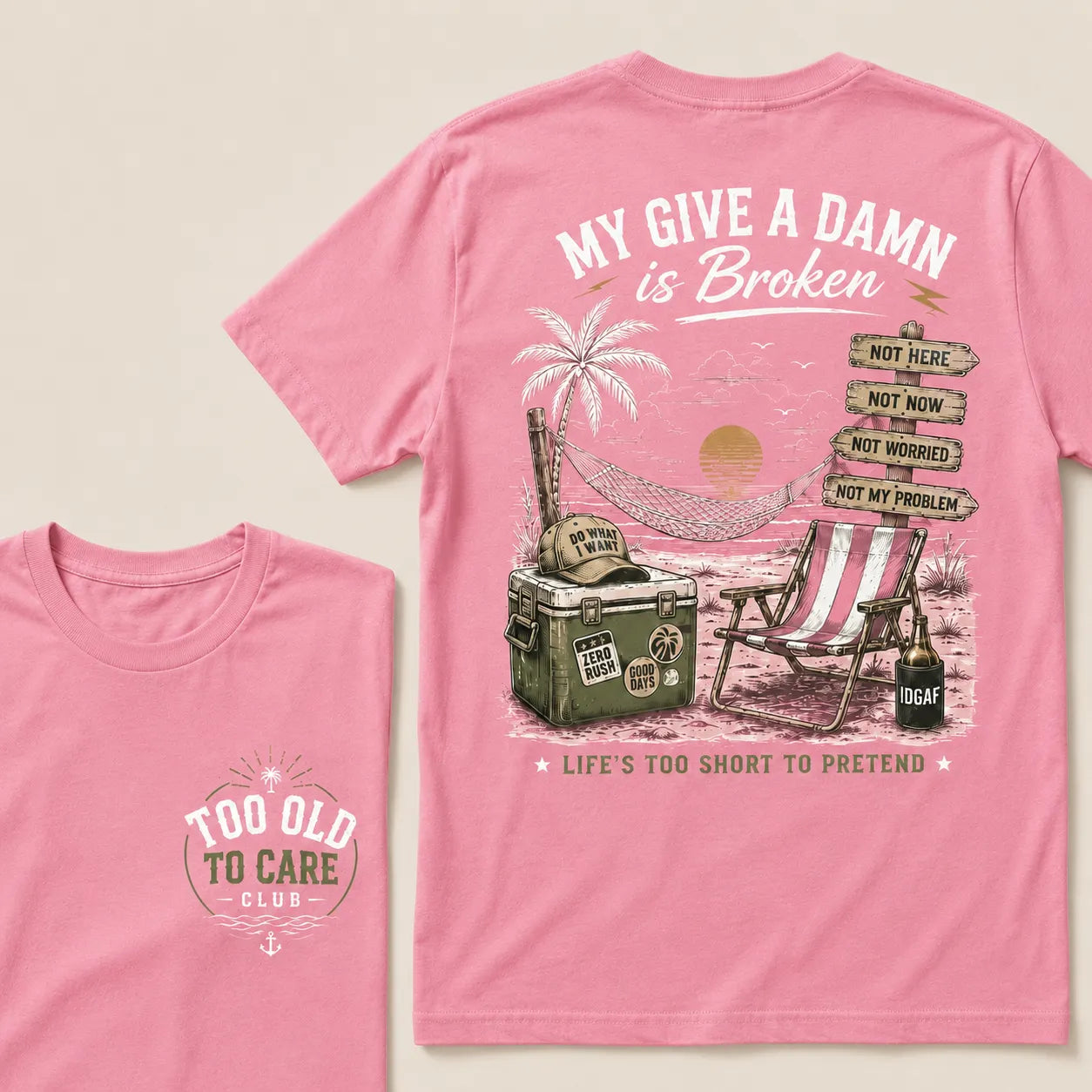 My Give A Damn Is Broken™ — The Original Beach Retro T-Shirt