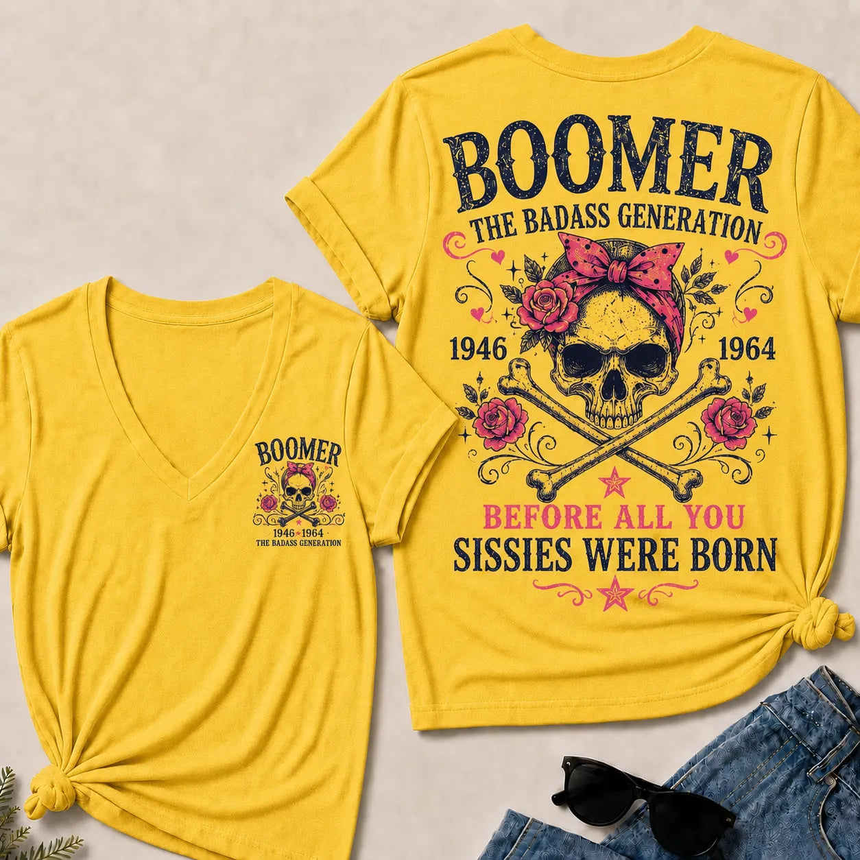 "The Badass Generation – Before All You Sissies Were Born" V-Neck Tee