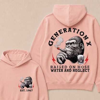Generation X Raised On Hose Water And Neglect Custom Est.Year Hoodie