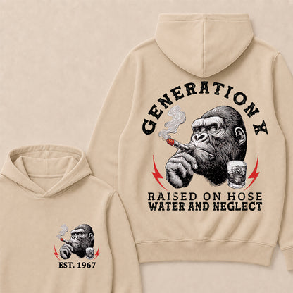 Generation X Raised On Hose Water And Neglect Custom Est.Year Hoodie