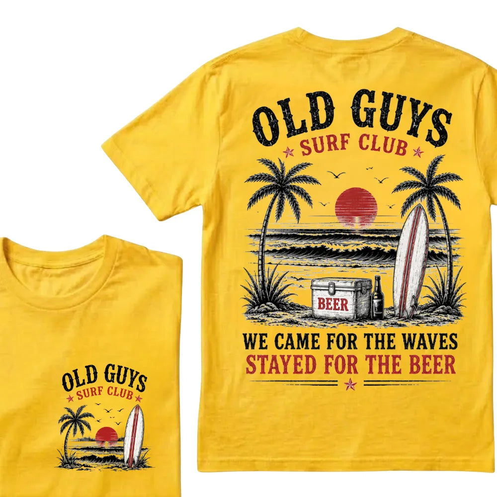 "Old Guys Surf Club" Vintage Beach Beer Casual Graphic T-Shirt